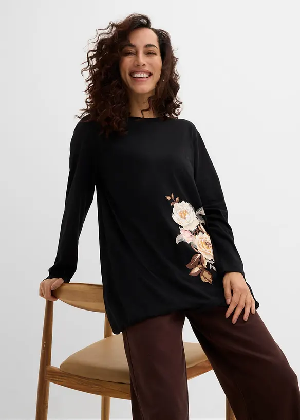 T-shirt long 100% coton, bonprix