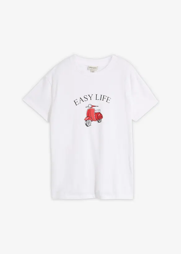 T-Shirt in lockerer Passform mit Baumwolle, bonprix