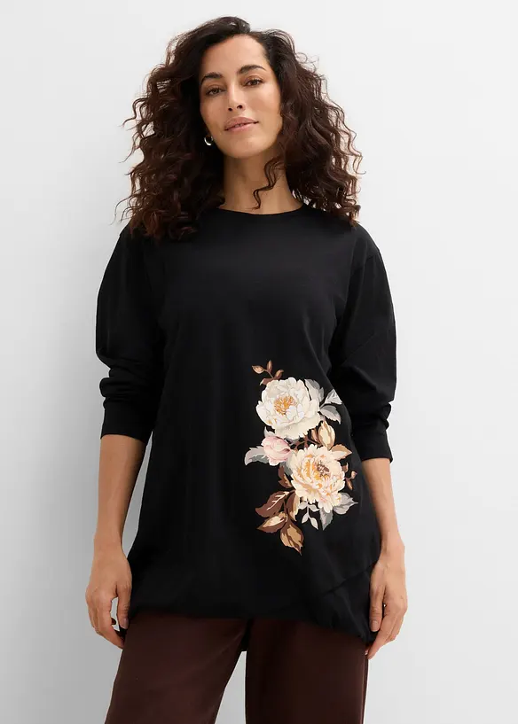 T-shirt long 100% coton, bonprix