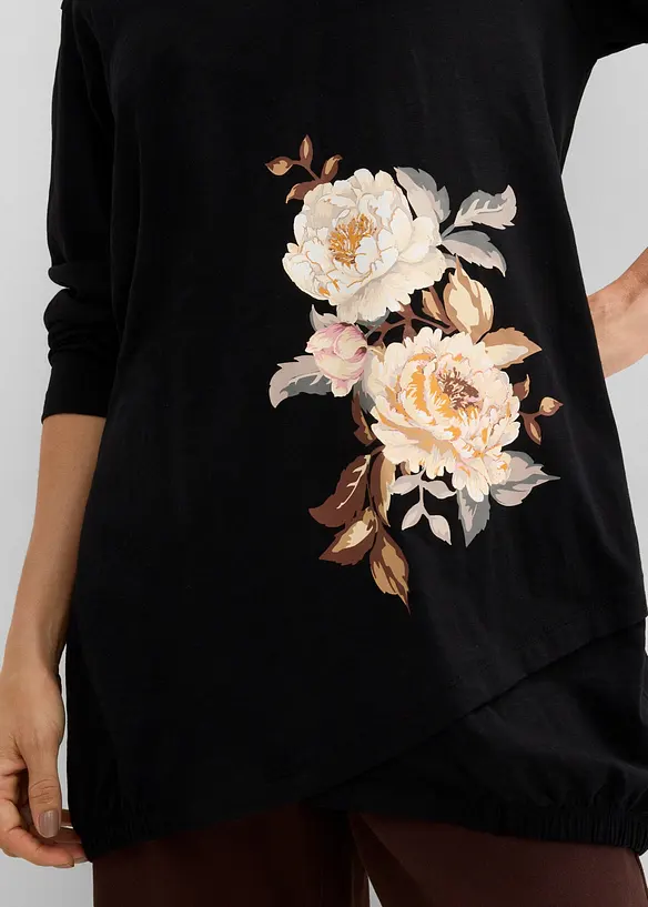 T-shirt long 100% coton, bonprix