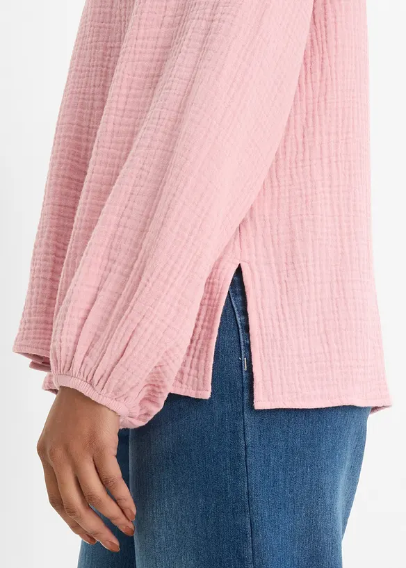 Oversize-Bluse aus softem Musselin, bonprix