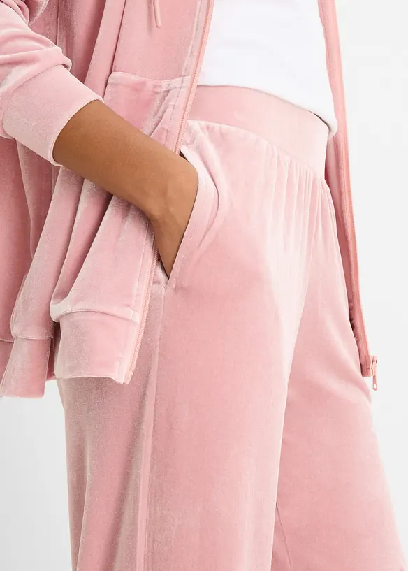 Pantalon en jersey velours, bonprix
