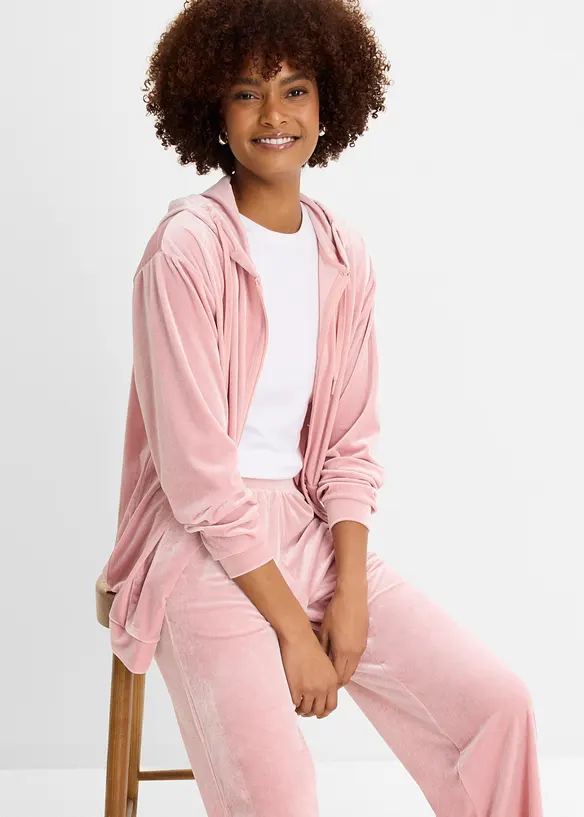 Pantalon en jersey velours, bonprix