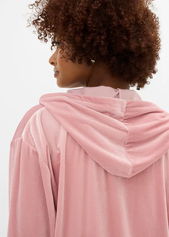 Sweat velours zipp&eacute; &agrave; capuche, bonprix