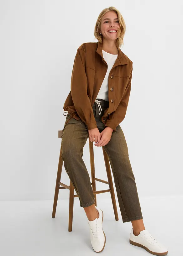 Straight-Jeans High Waist cropped, bonprix