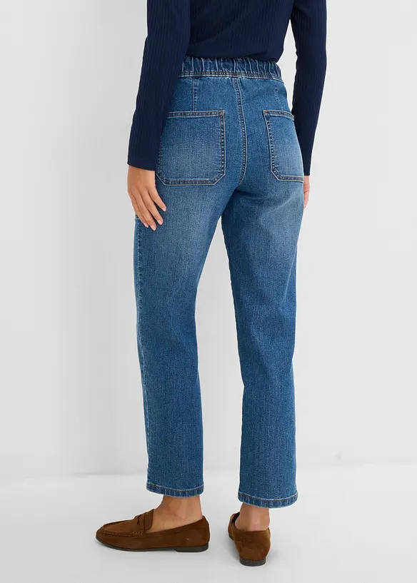 Straight-Jeans High Waist cropped, bonprix