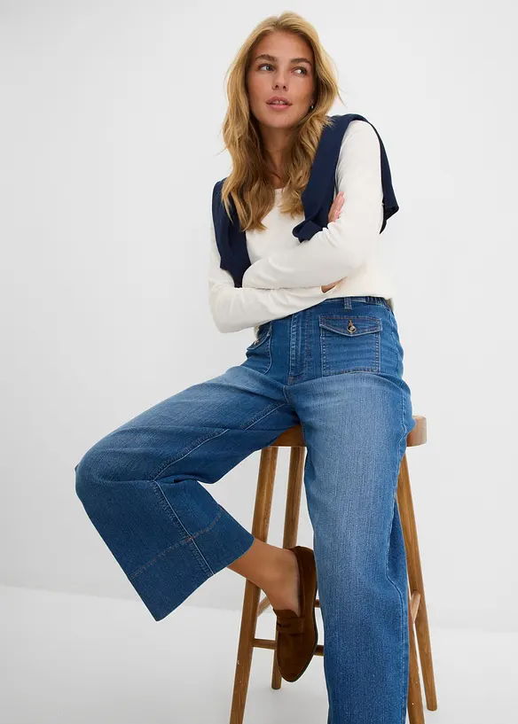 Jean large taille haute, bonprix