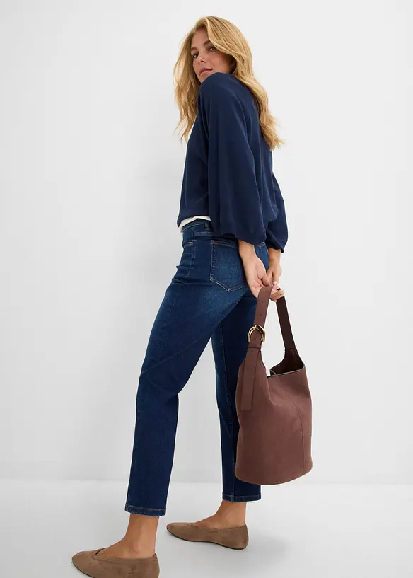 Jean droit, taille mi-haute, cropped, bonprix