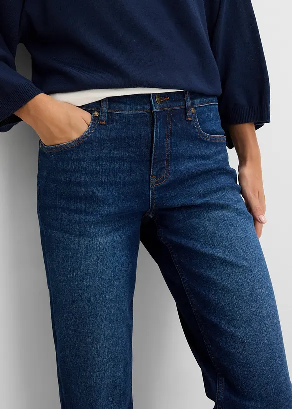 Jean droit, taille mi-haute, cropped, bonprix