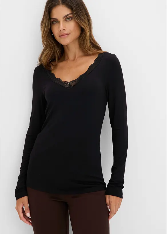 Langarmshirt aus softer Viskose, bonprix