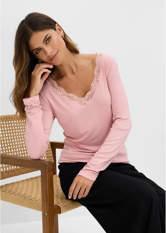 Langarmshirt aus softer Viskose, bonprix