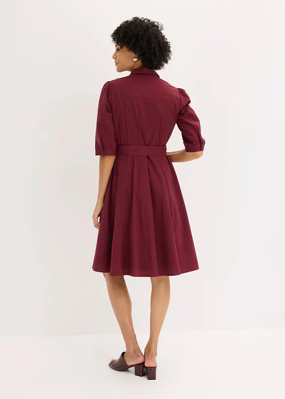 Robe-chemise avec dentelle et lien &agrave; nouer, bonprix