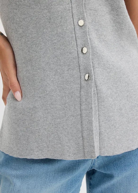 Gilet sans manches en maille, col en V, bonprix