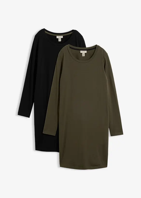 Lot de 2 robes en jersey coton, bonprix