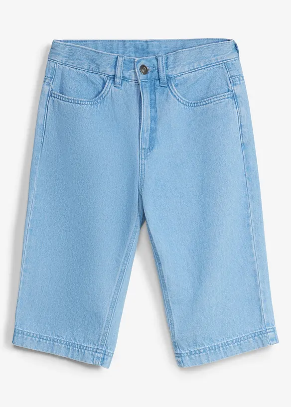 Jeans-Longbermuda mit verstellbarem Bund, Loose Fit, bonprix