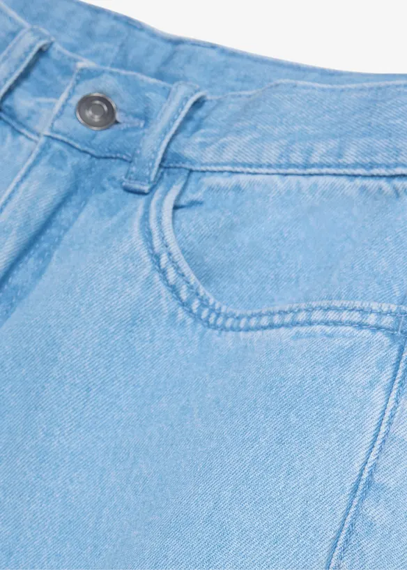 Jeans-Longbermuda mit verstellbarem Bund, Loose Fit, bonprix