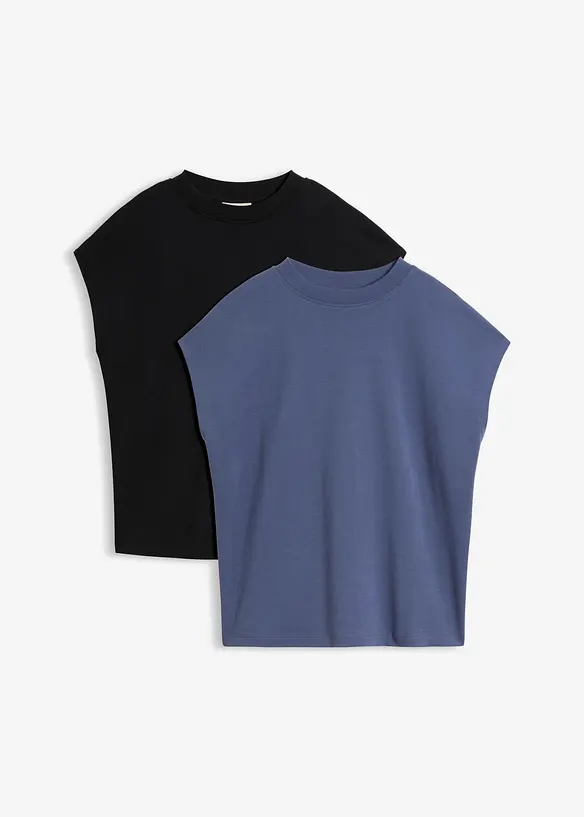 Lot de 2 T-shirts 100% coton, bonprix
