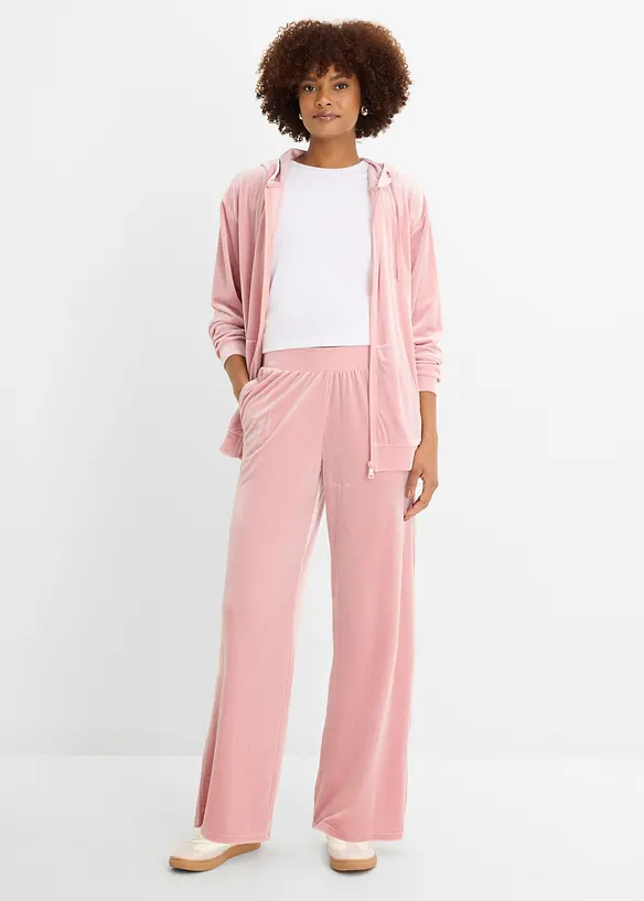 Pantalon en jersey velours, bonprix