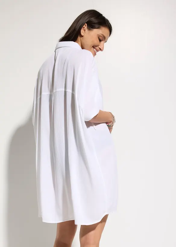 Chemise de plage oversize en cr&eacute;pon, bonprix