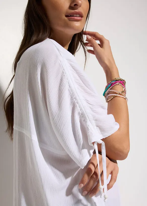 Chemise de plage oversize en cr&eacute;pon, bonprix