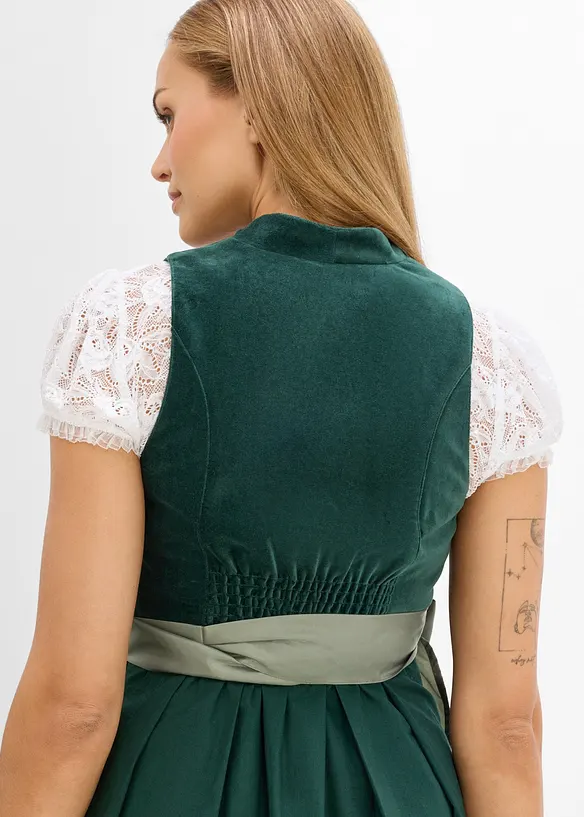 Umstands- Dirndl mit Samt-Mieder und Satin-Sch&uuml;rze (2-tlg.Set), bonprix