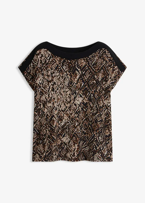 T-shirt avec bordure en satin, bonprix
