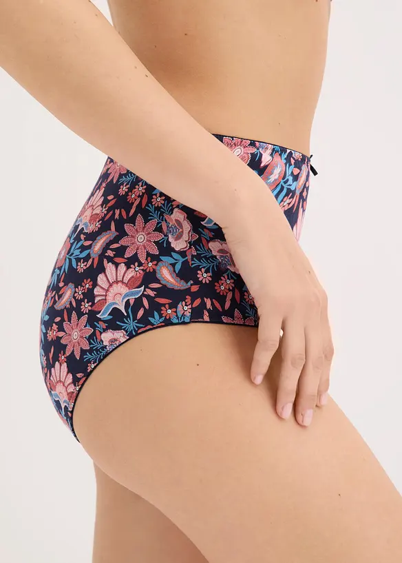 Lot de 4 slips taille haute coton, bonprix