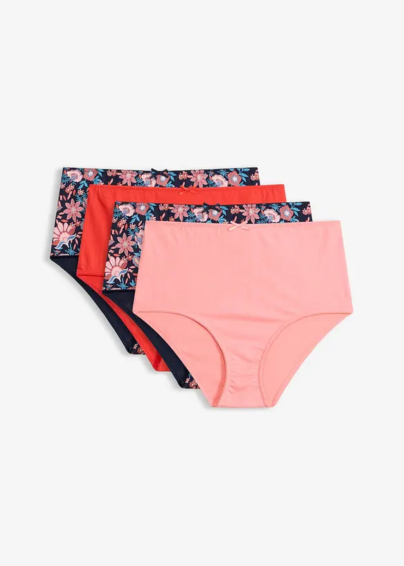 Lot de 4 slips taille haute coton, bonprix