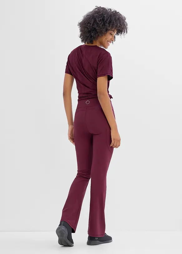 Ausgestellte Komfort Sport-Leggings mit Handytasche, schnelltrocknend, bonprix