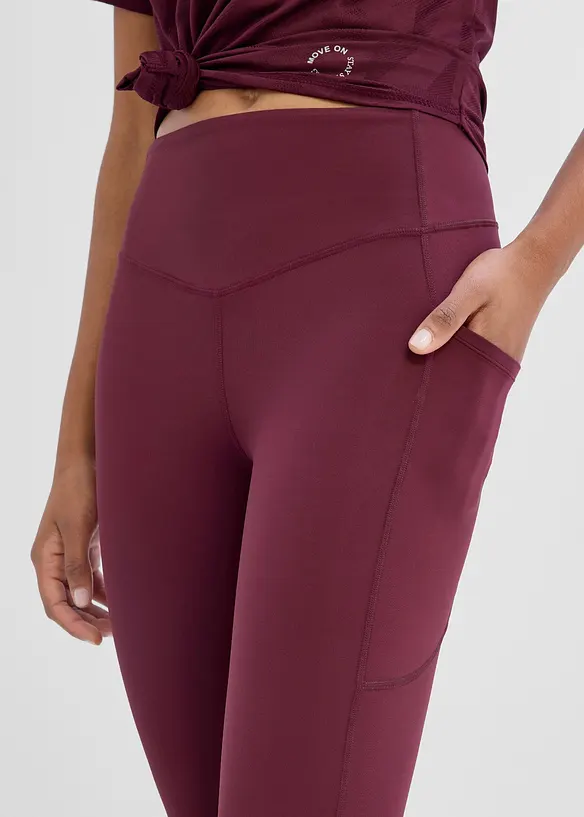 Ausgestellte Komfort Sport-Leggings mit Handytasche, schnelltrocknend, bonprix