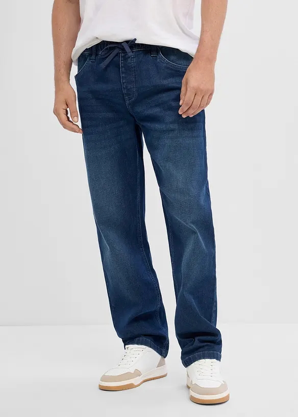 Jean loose et droit &agrave; taille &eacute;lastiqu&eacute;e, bonprix