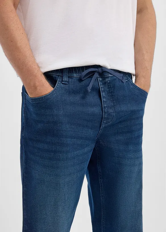 Jean loose et droit &agrave; taille &eacute;lastiqu&eacute;e, bonprix