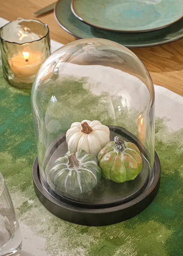 Deko-Objekt K&uuml;rbisse mit Glaskuppel, bonprix