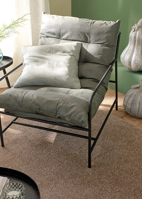 Fauteuil &agrave; pi&eacute;tement en m&eacute;tal, bonprix