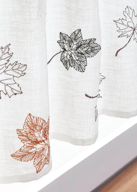 Brise-bise &agrave; feuilles brod&eacute;es, bonprix