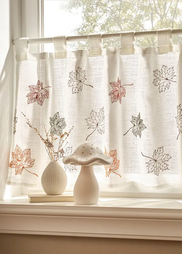 Brise-bise &agrave; feuilles brod&eacute;es, bonprix