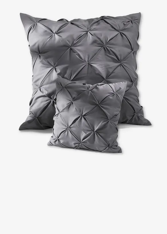 Lot de 2 housses de coussin avec motif fronc&eacute;, bonprix