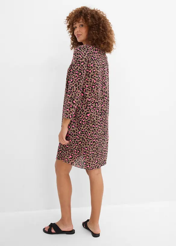 Kurzes Shirtkleid in Strickoptik, bonprix