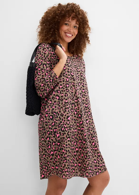 Kurzes Shirtkleid in Strickoptik, bonprix