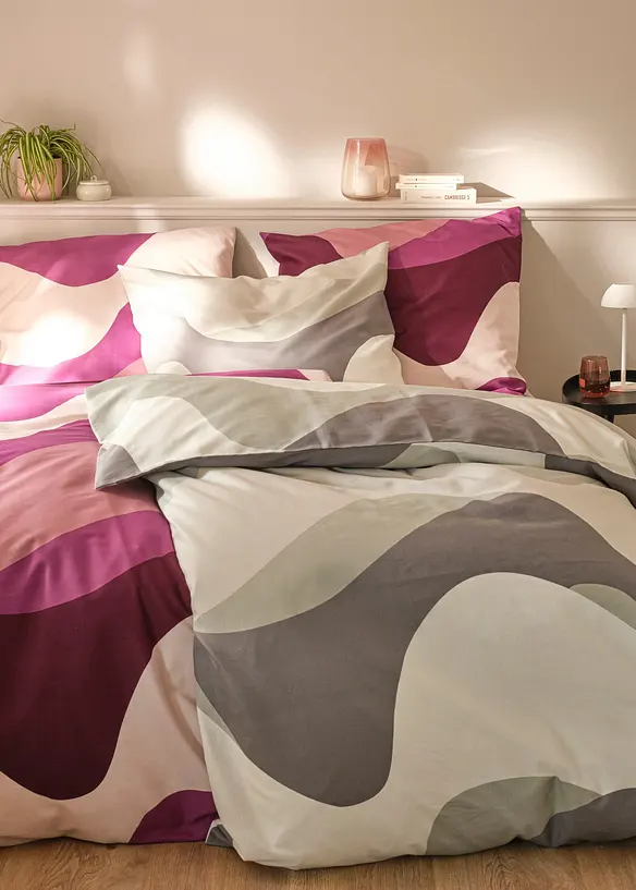 Parure de lit en coton m&eacute;lang&eacute;, bonprix