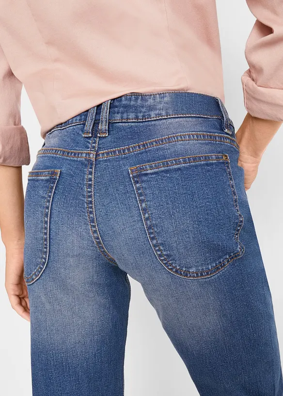Jean Straight taille mi-haute, extensible, bonprix