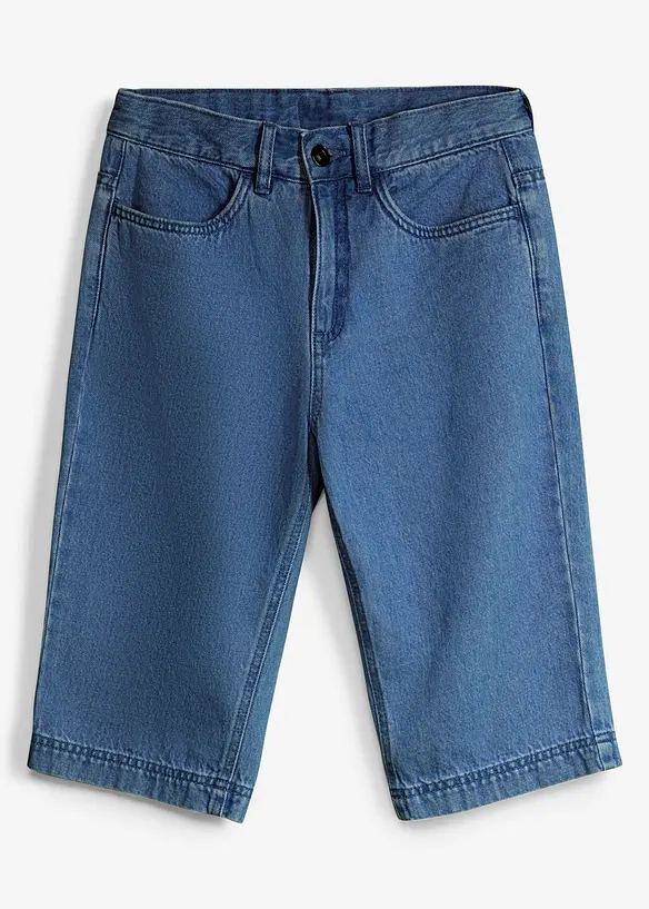 Bermuda loose en jean &agrave; taille r&eacute;glable, bonprix