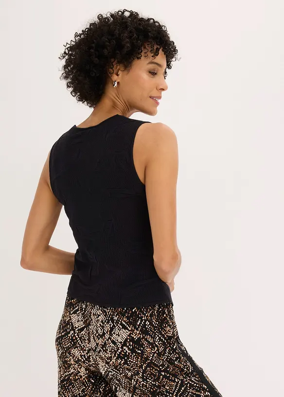 Gilet sans manches en maille, dos ajour&eacute;, bonprix
