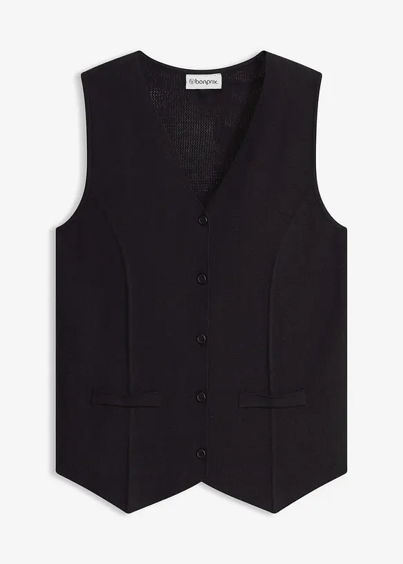 Gilet sans manches en maille, dos ajour&eacute;, bonprix