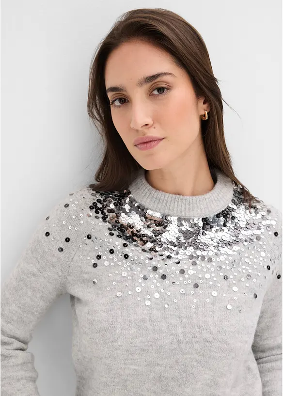 Pull &agrave; sequins multicolores, bonprix