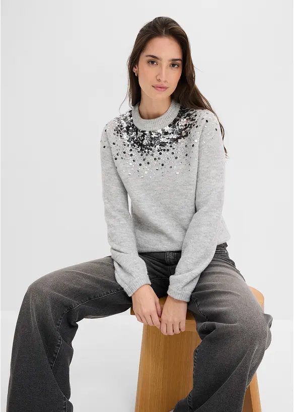 Pull &agrave; sequins multicolores, bonprix