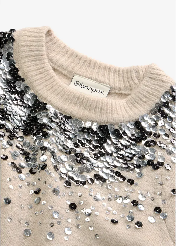 Pullover mit bunten Pailletten, bonprix