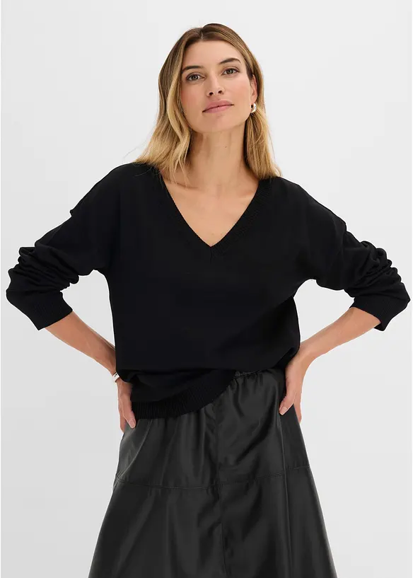 Oversize-Pullover aus Viskose- mix, bonprix