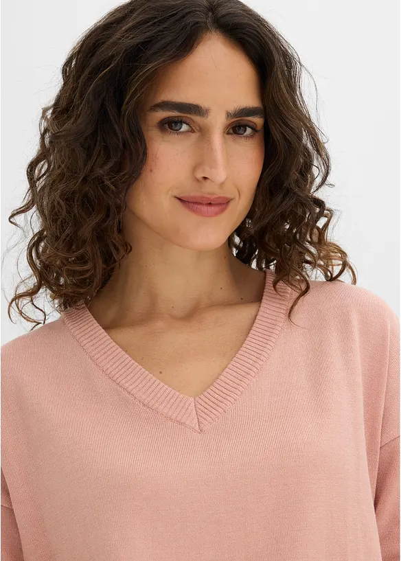 Pull oversize en viscose m&eacute;lang&eacute;e, bonprix