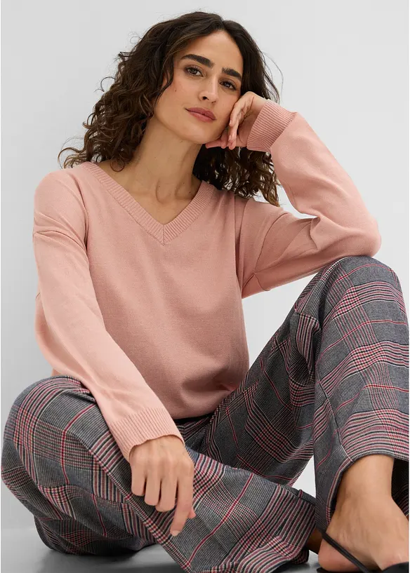 Pull oversize en viscose m&eacute;lang&eacute;e, bonprix